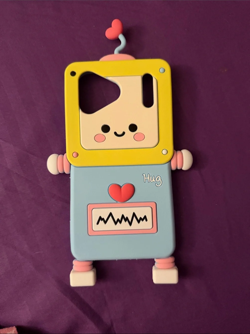 Cute Robot Phone Case - Iphone 17 Pro Max - Blue & Yellow